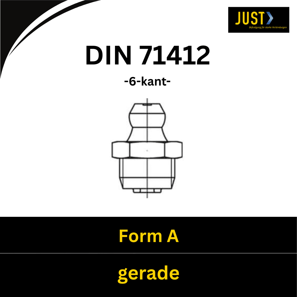 Bild für Kategorie DIN 71412 ➤ Sechskant - Schmiernippel (Form A - gerade)